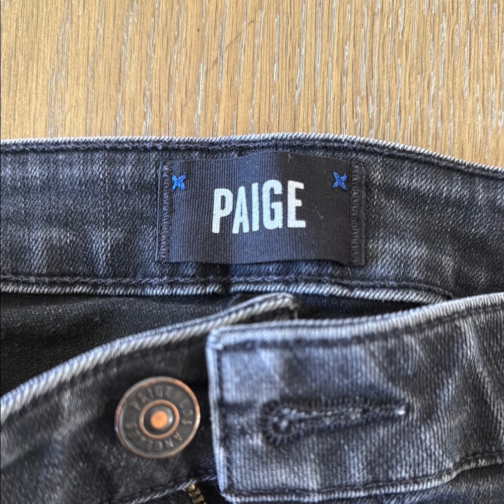 PAIGE Black Jeans with Classic Stitching